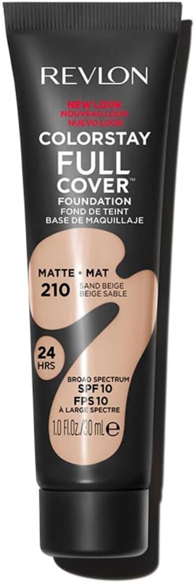 Revlon ColorStay Full Cover Longwear Matte Foundation, 210 Sand Beige, 30ml