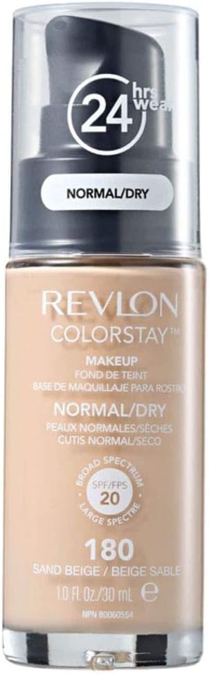 Revlon ColorStay 24Hr Foundation Normal/Dry Skin SPF 20, 180 Sand Beige, 30ml