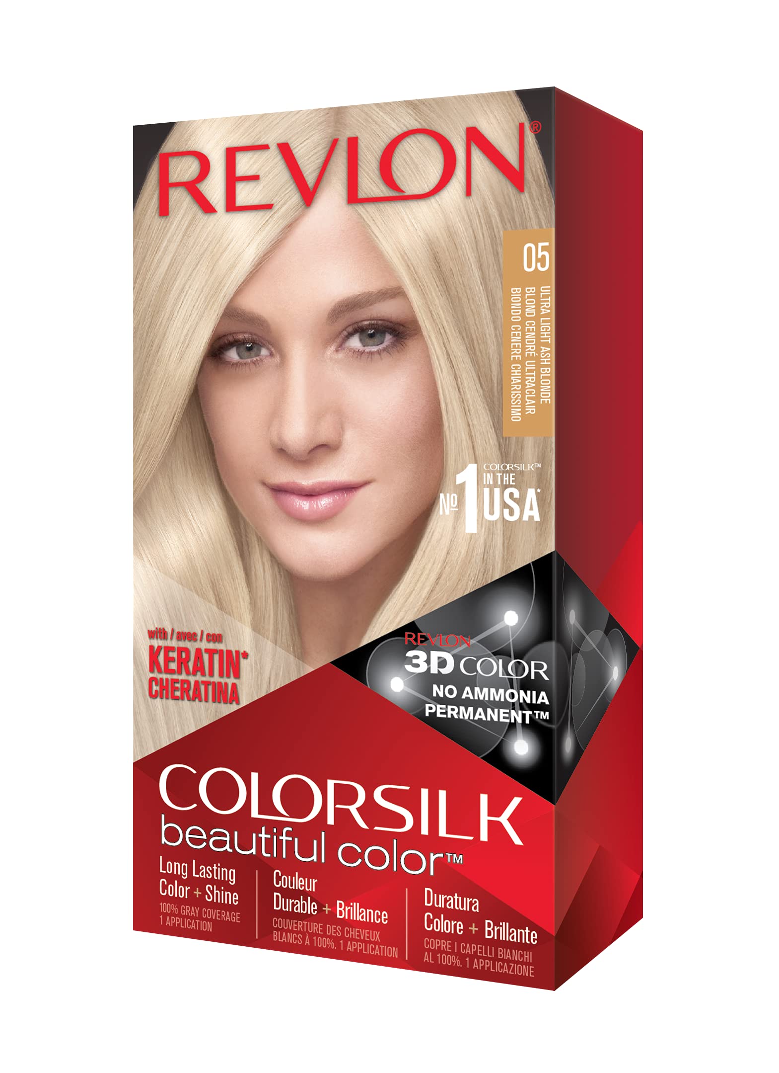 Revlon Colorsilk Haircolor, 05 Ultra Light Ash Blonde, 1 Count