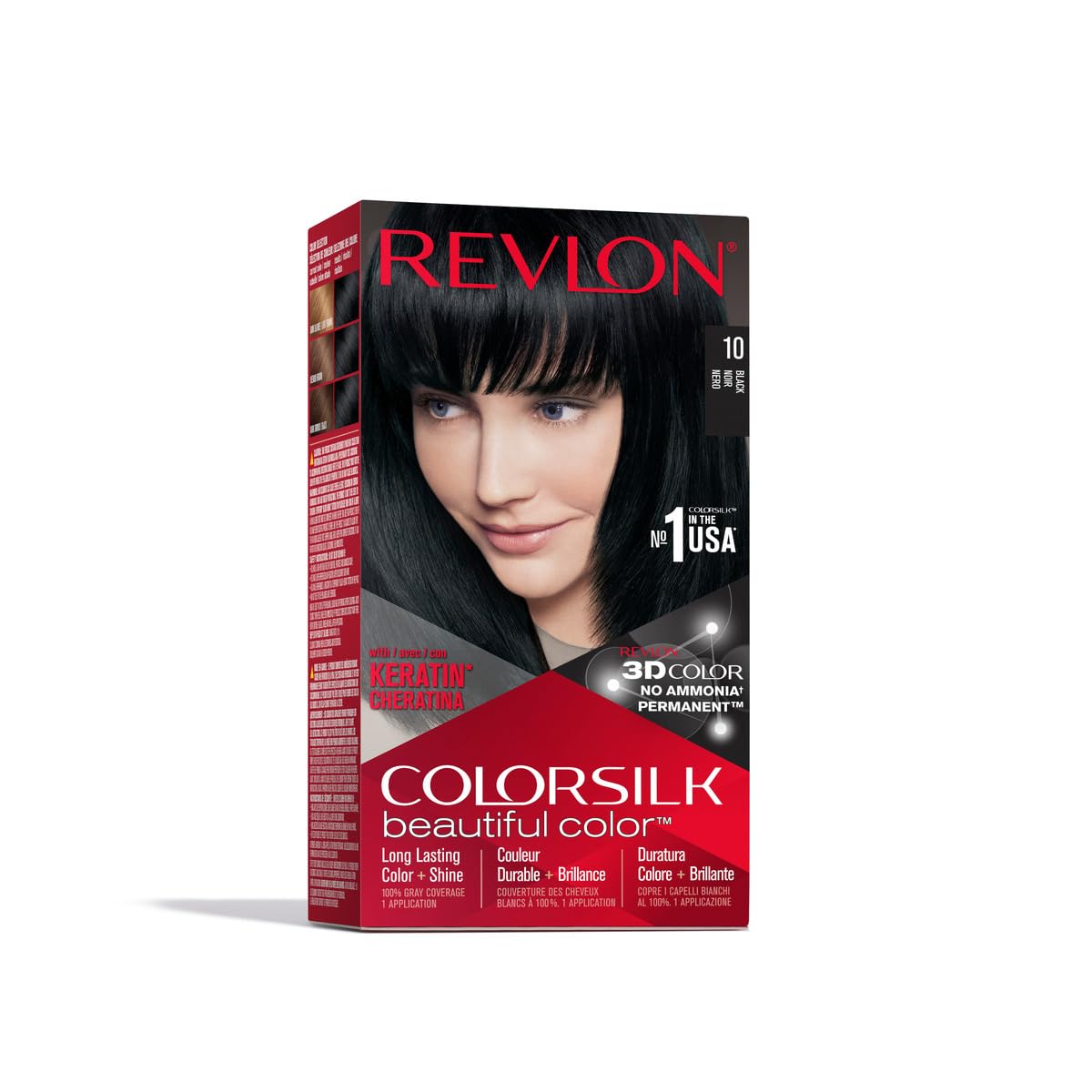 Revlon Colorsilk Haircolor, 10 Black, 1 Count