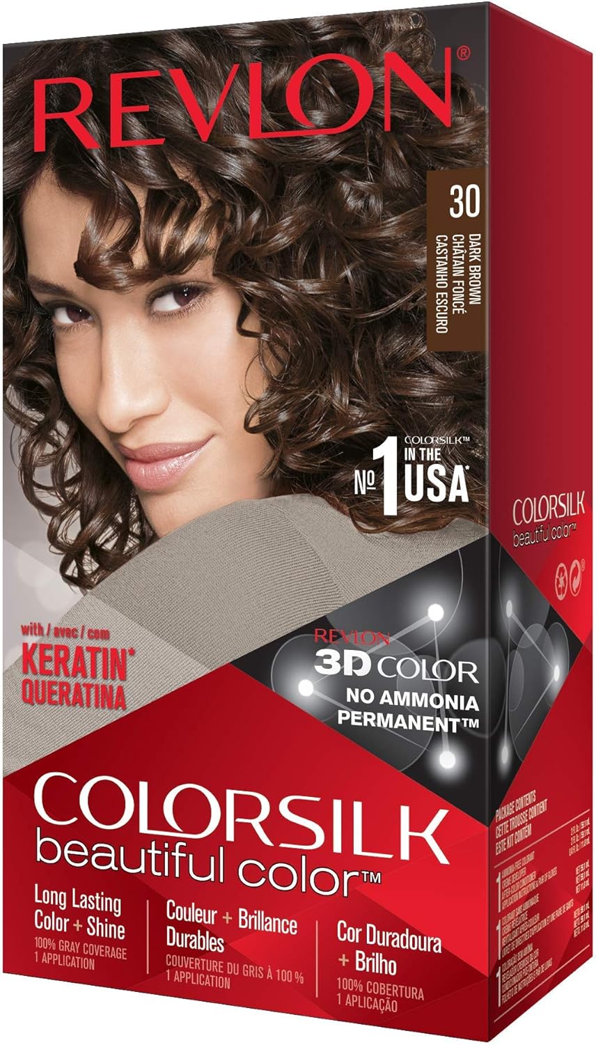 Revlon Colorsilk Haircolor, 30 Dark Brown, 1 Count