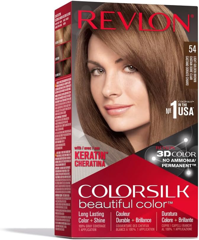 Revlon Colorsilk Beautiful Color, 54 Light Golden Brown, 1 Count
