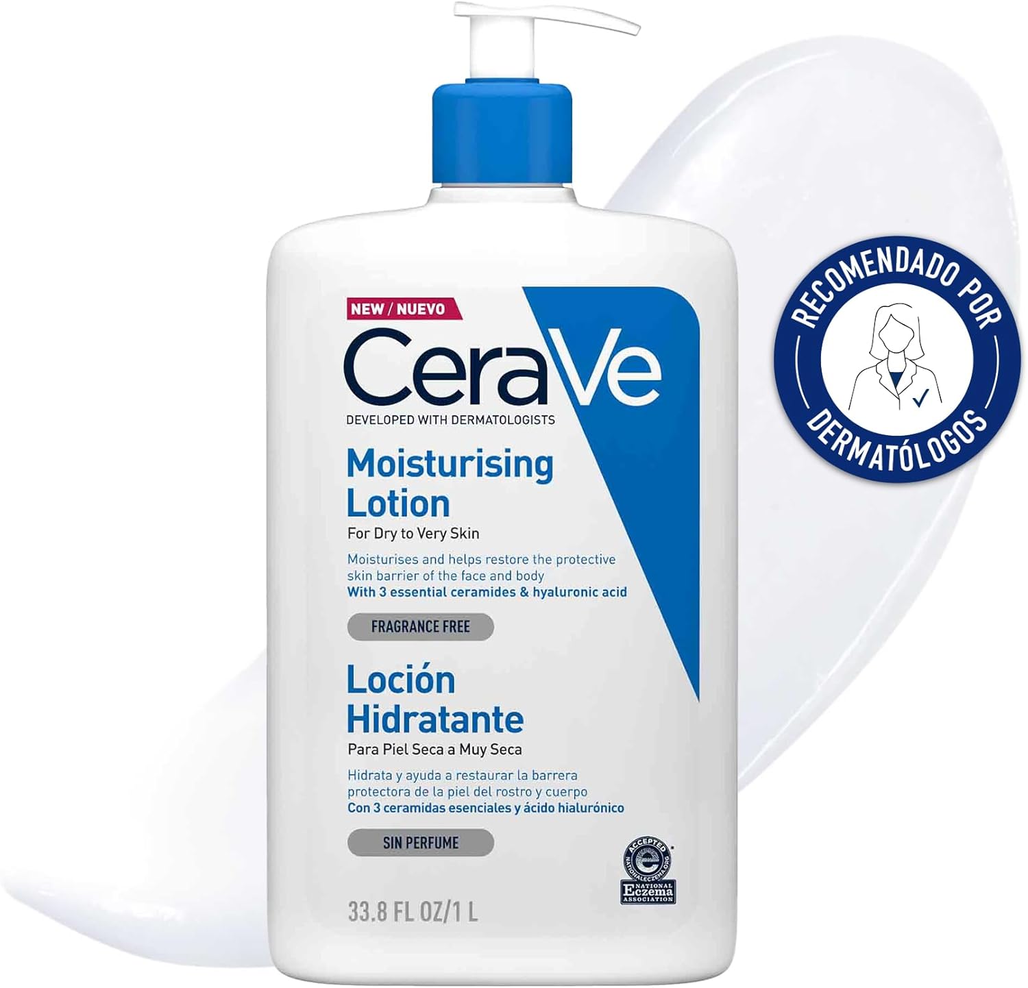 CeraVe Moisturising Lotion For Dry to Very Dry Skin With 3 Essential Ceramides & Hyaluronic Acid, 1000ml