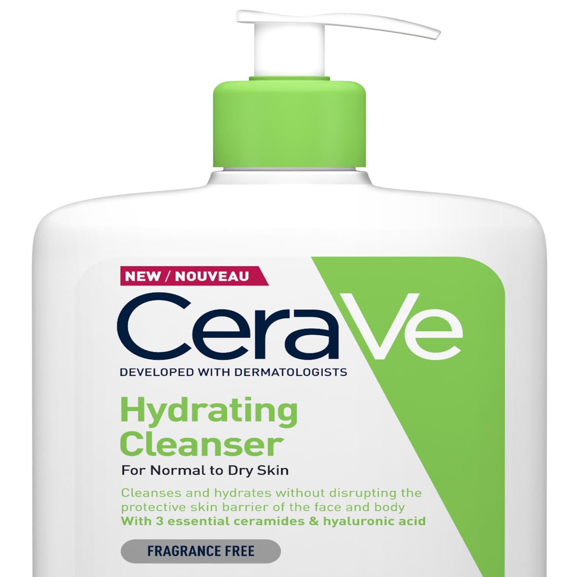Cerave Hydrating Cleanser For Normal To Dry Skin With 3 Essential Ceramides & Hyaluronic Acid, 1000Ml