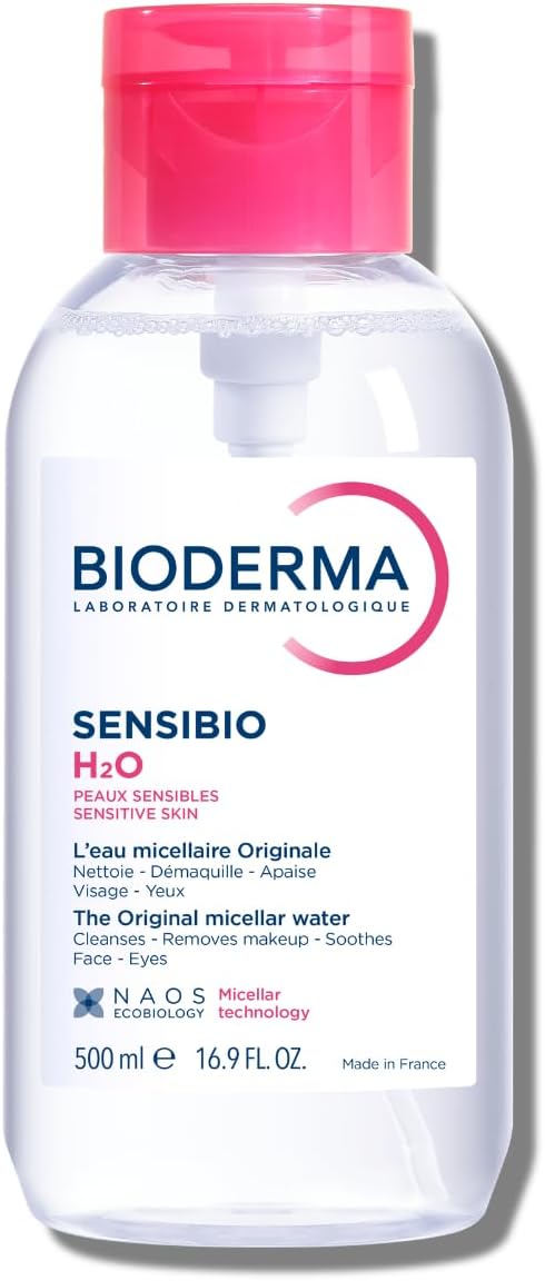 Bioderma Sensibio H2O Micellar Water Makeup Remover Sensitive Skin Face & Eyes, 500ml