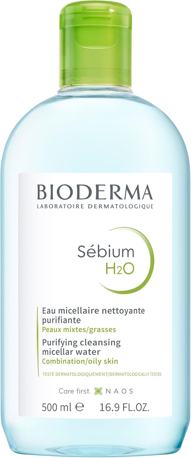 Bioderma Sebium H2O Purifying Cleansing Micellar Water, Combination/Oily Skin, 500ml
