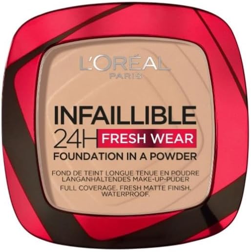 L'Oreal Paris Infallible 24H Fresh Wear Foundation in a Powder, 130 Neutral, 9g