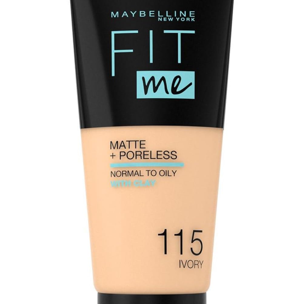 Maybelline Fit Me Foundation, Matte & Poreless, 115 Ivory, 30Ml