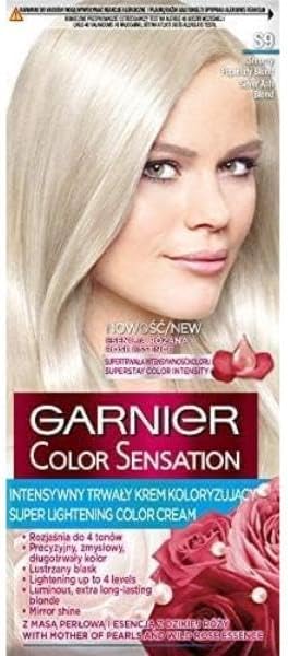 Garnier Color Sensation Super Lightening Hair Colour Cream, S9 Silver Grey Blonde, 112ml