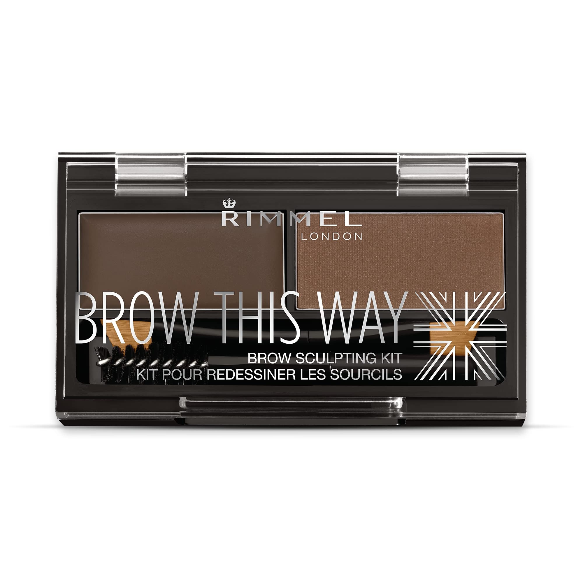 Rimmel London Brow This Way Eyebrow Powder Sculpting Kit, 003 Dark Brown, 1.3G