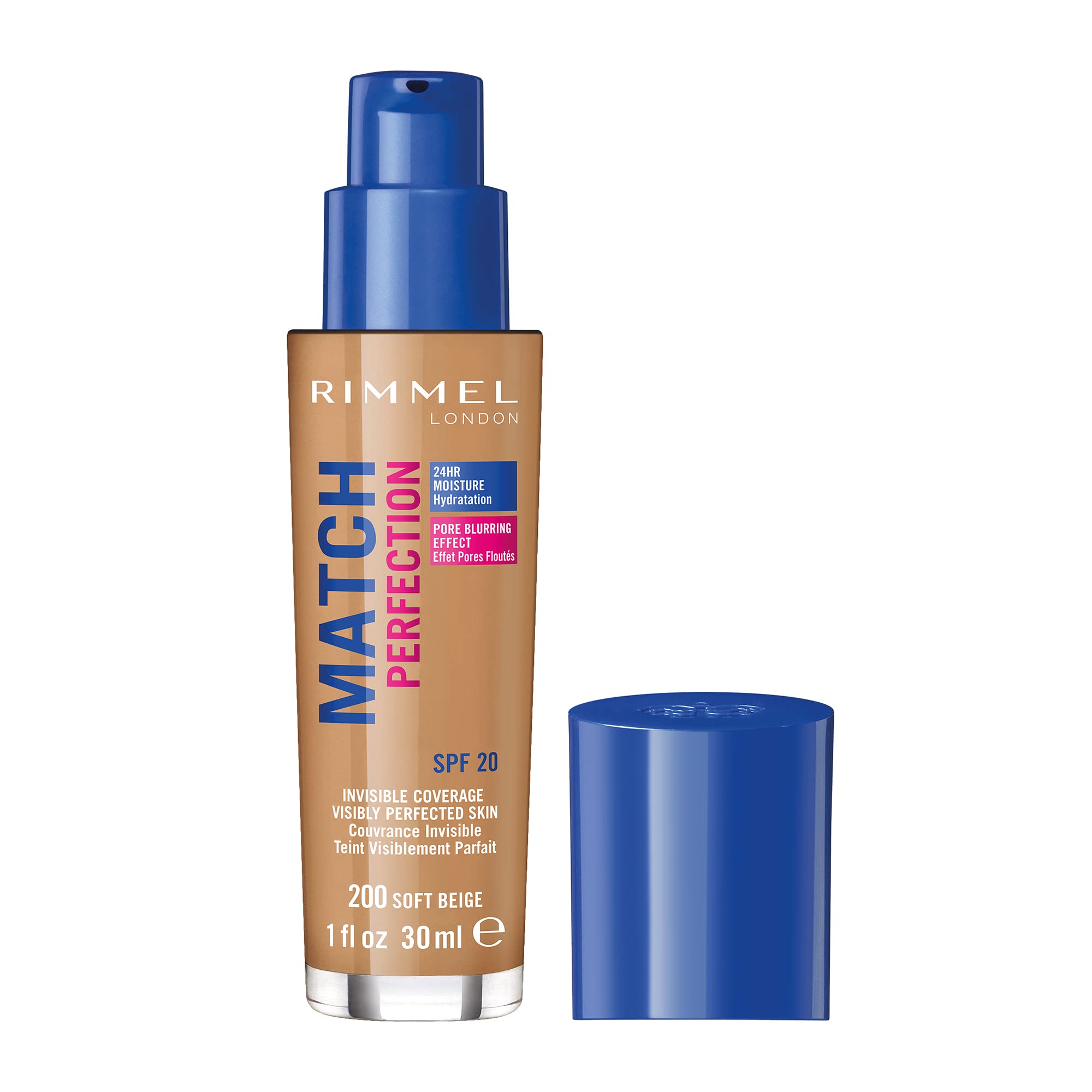 Rimmel London Match Perfection Foundation, 200 Soft Beige, 30Ml