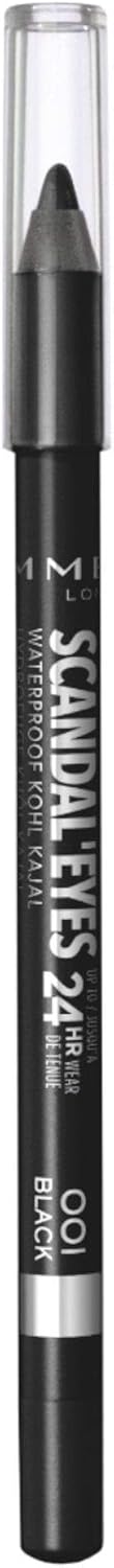Rimmel London Scandaleyes Waterproof Eyeliner Pencil, 001 Black, 1.3g