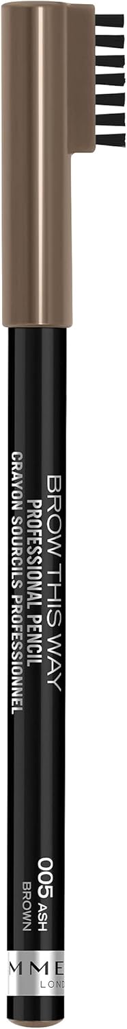 Rimmel Brow This Way Professional Pencil, 005 Ash Brown, 1.4g