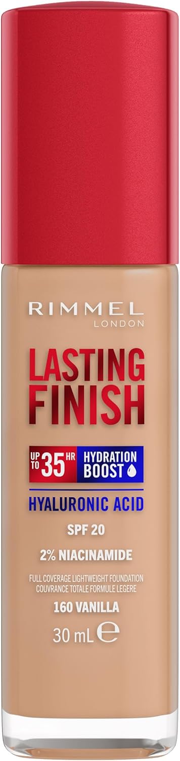 Rimmel Lasting Finish Up To 35Hr Hydration Boost Hyaluronic Acid SPF20, 160 Vanilla, 30ml