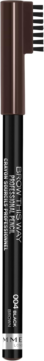 Rimmel London Professional Eyebrow Pencil with Built-in Brush, 1.4 g - Black Brown