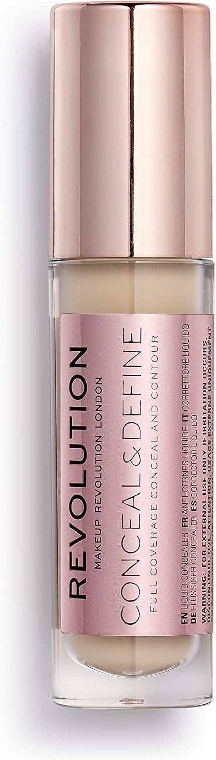 Revolution Concealer & Define Full Coverage Concealer and Contour, C2, 6ml