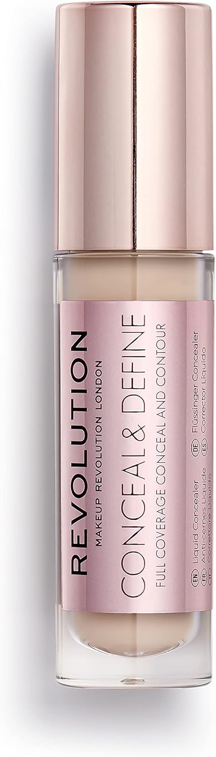 Revolution Concealer & Define Full Coverage Concealer and Contour, C4, 6ml