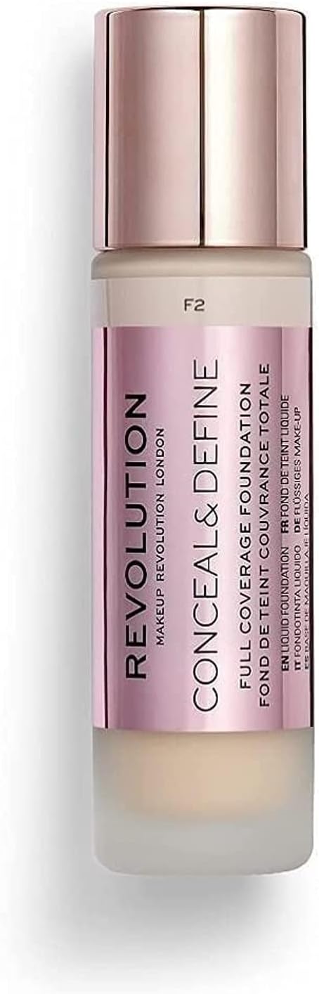 Revolution Conceal & Define Full Coverage Foundation, F2, 30ml