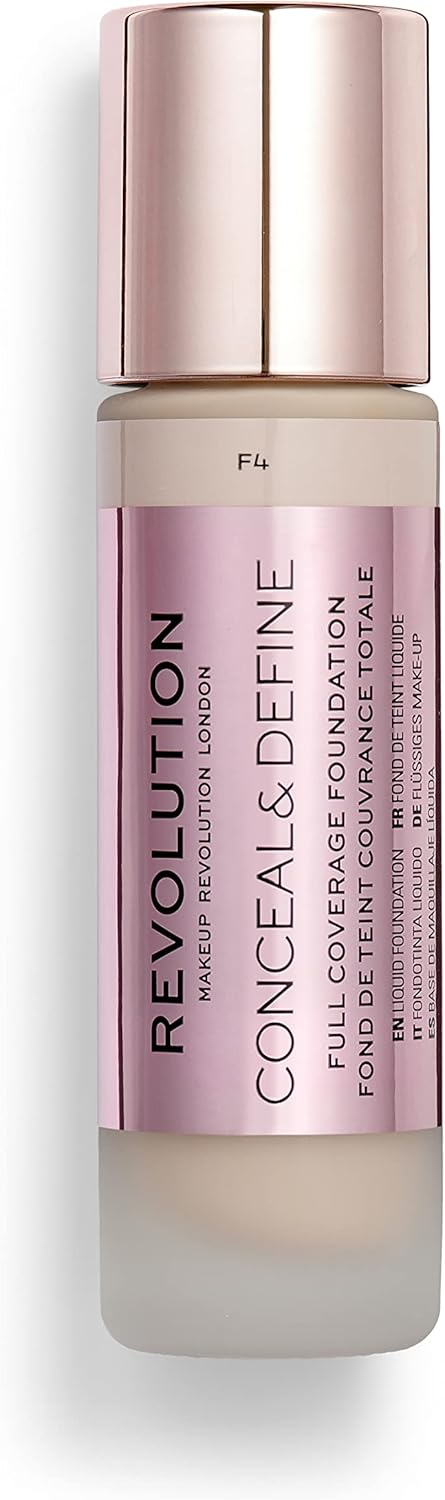 Revolution Conceal & Define Full Coverage Foundation, F4, 30ml
