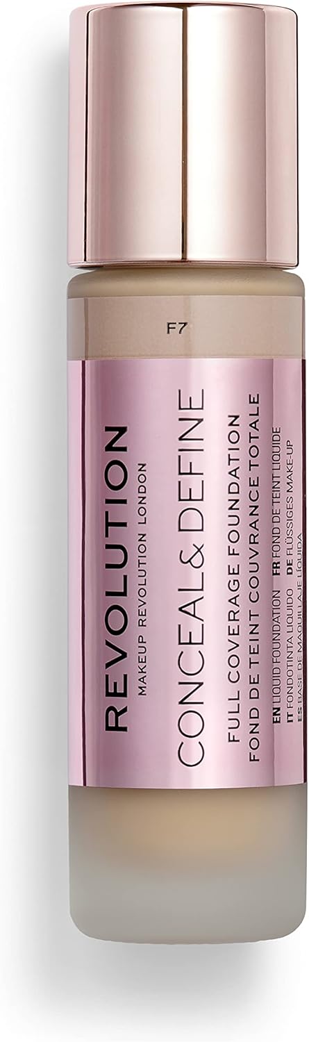 Revolution Conceal & Define Full Coverage Foundation, F7, 30ml