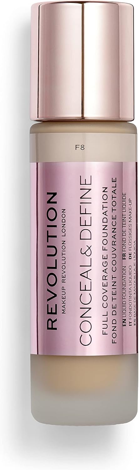 Revolution Conceal & Define Full Coverage Foundation, F8, 30ml
