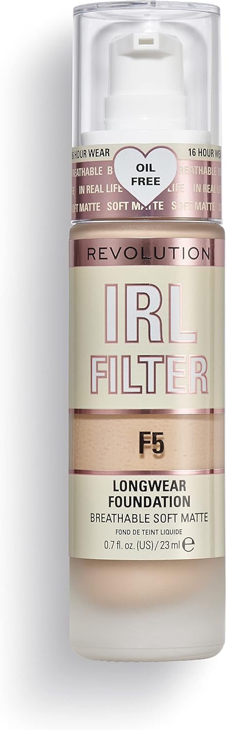 Revolution IRL Filter Longwear Foundation Breathable Soft Matte, F5, 23ml