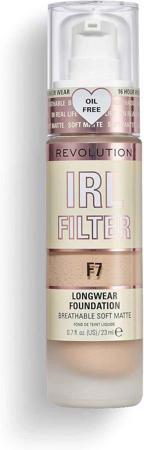 Revolution IRL Filter Longwear Foundation Breathable Soft Matte, F7, 23ml