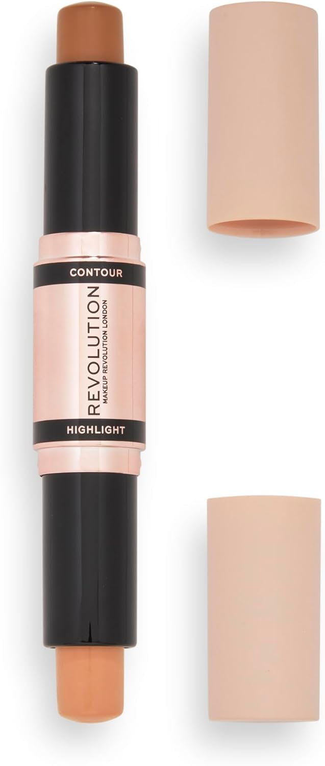 Revolution Contour Stick Duo Cream Contour & Highlight, Dark, 2.4g