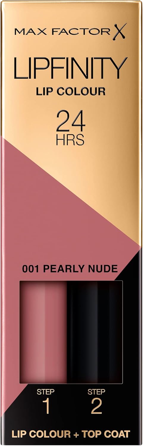 Max Factor Lipfinity Long-Lasting Two Step Lipstick, 001 Pearly Nude, 4.2g - 5011321170698